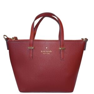 Kate Spade Red Leather Tote Bag